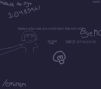 A collage of various drawings in pixel art form.